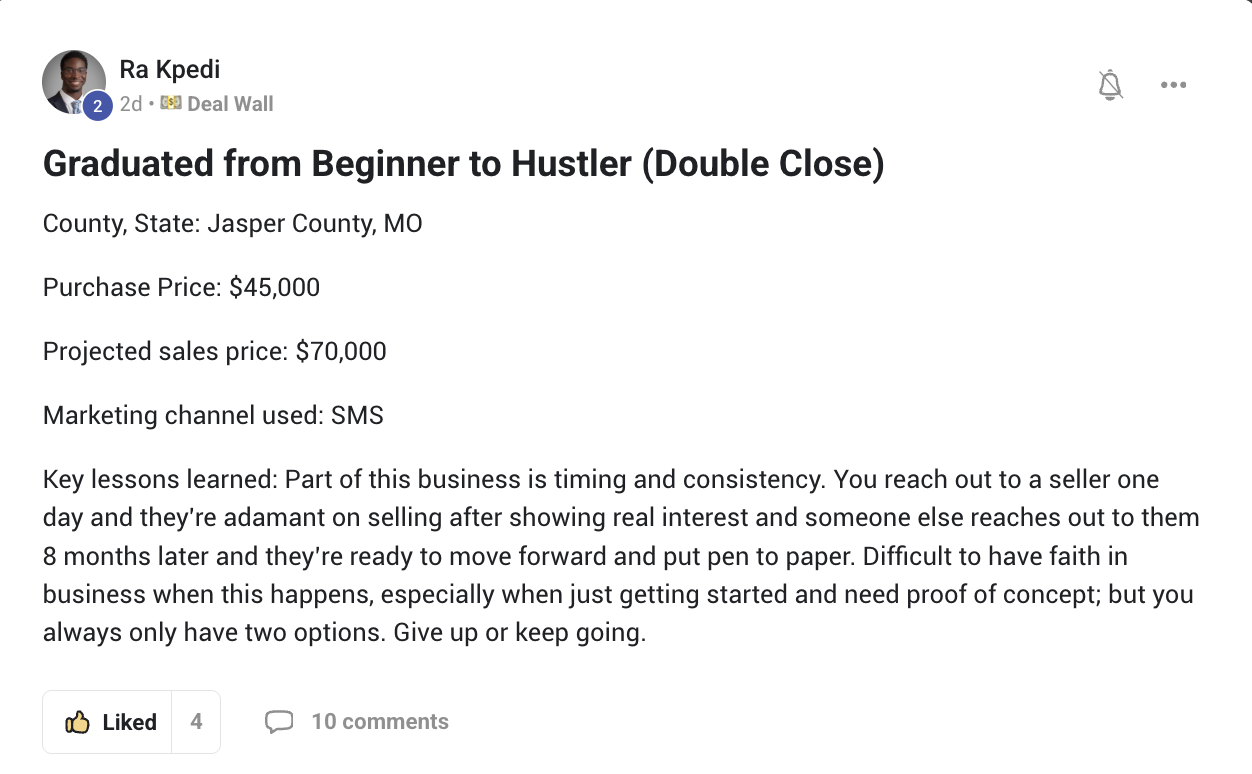 Deal Wall post