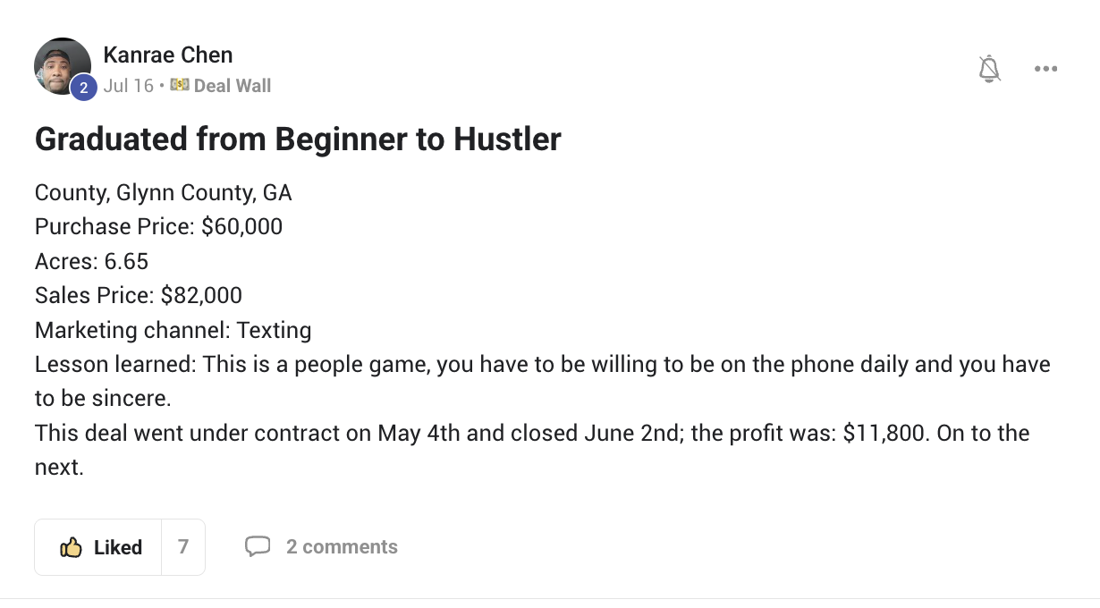 Deal Wall post