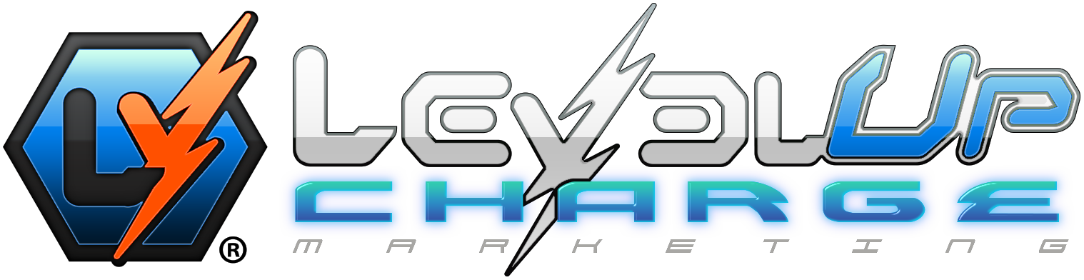 level up charge marketing logo