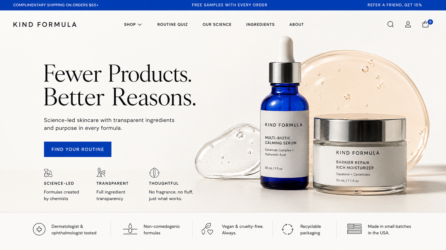 Skincare Brand Website, Websites