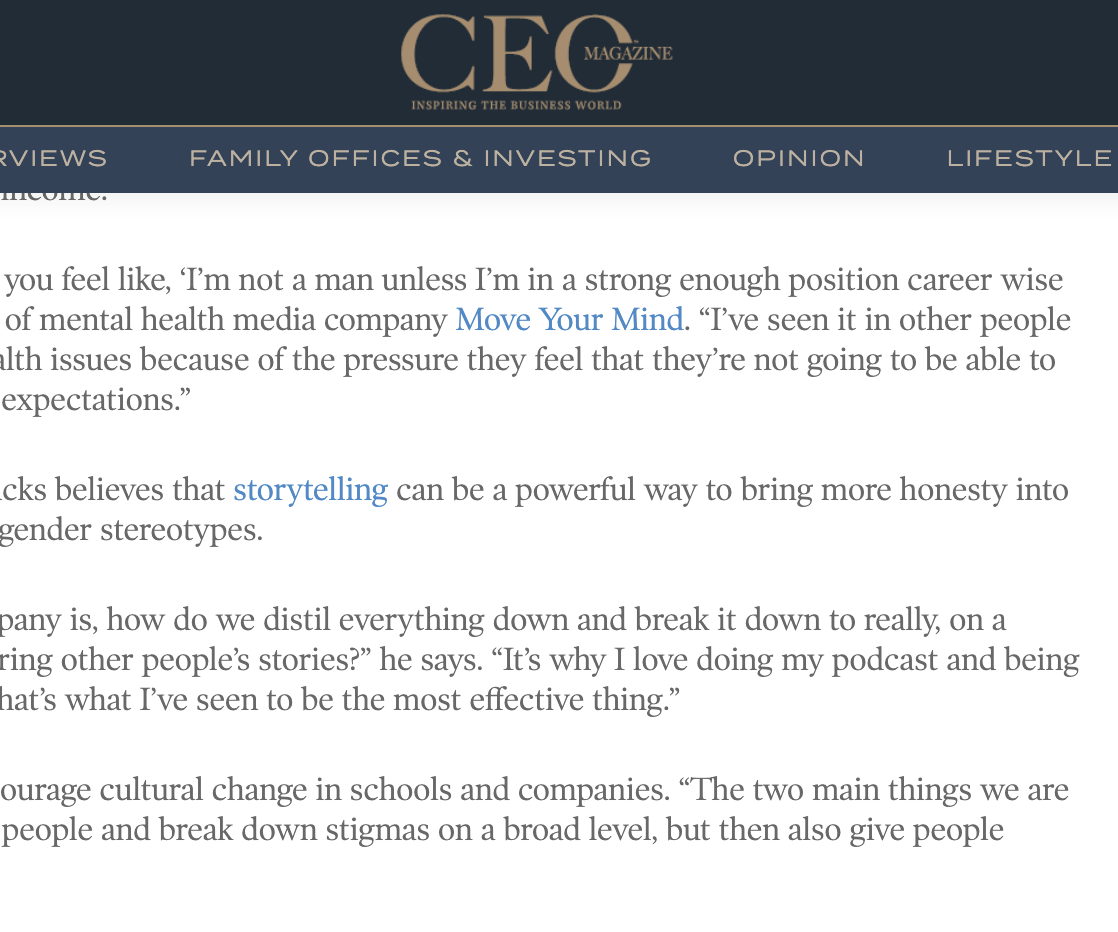 Recent article in CEO Magazine: 2022
