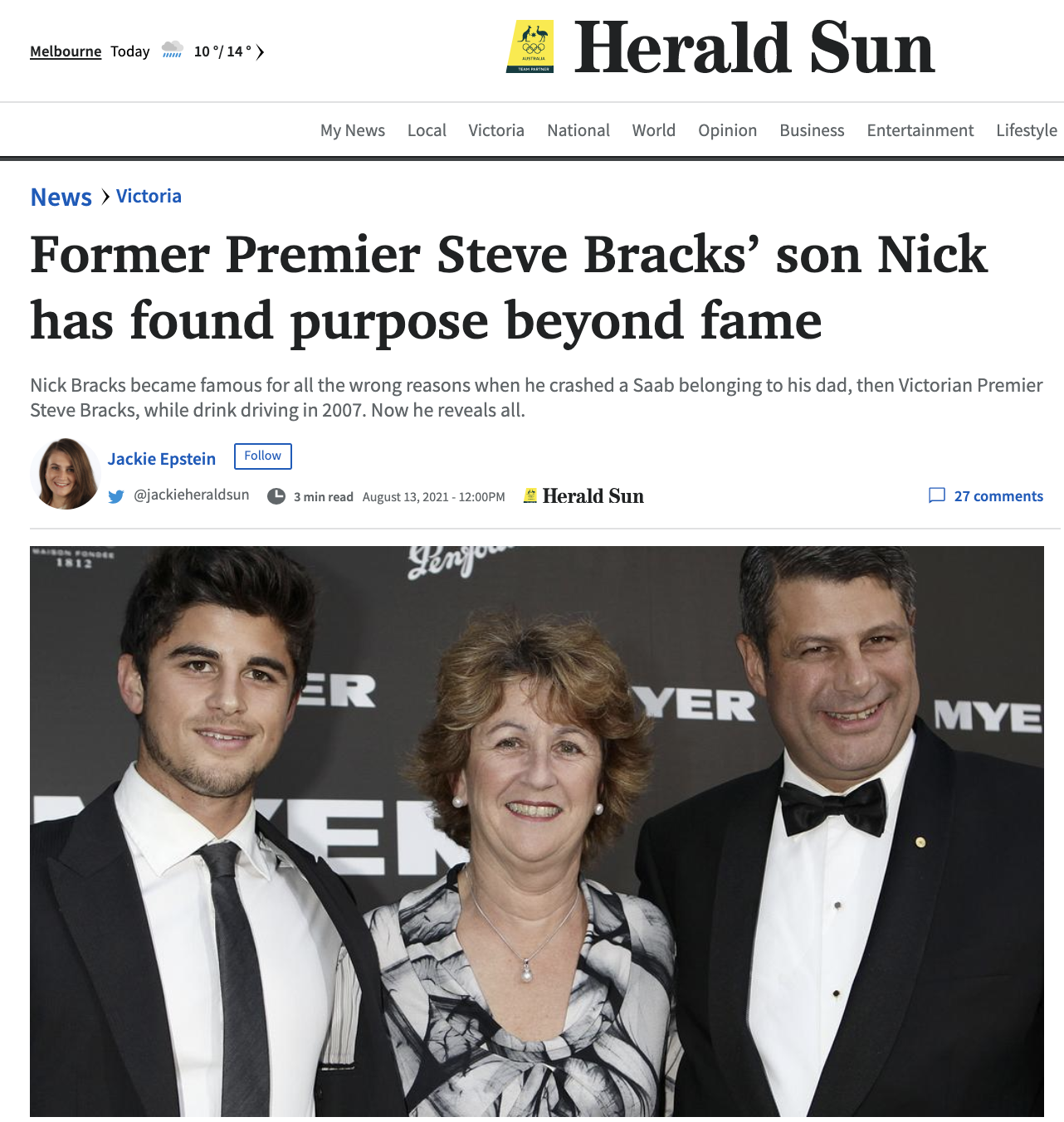 Article in The Herald Sun: 2021