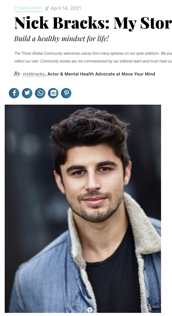 Interview for Thrive Global: 2021