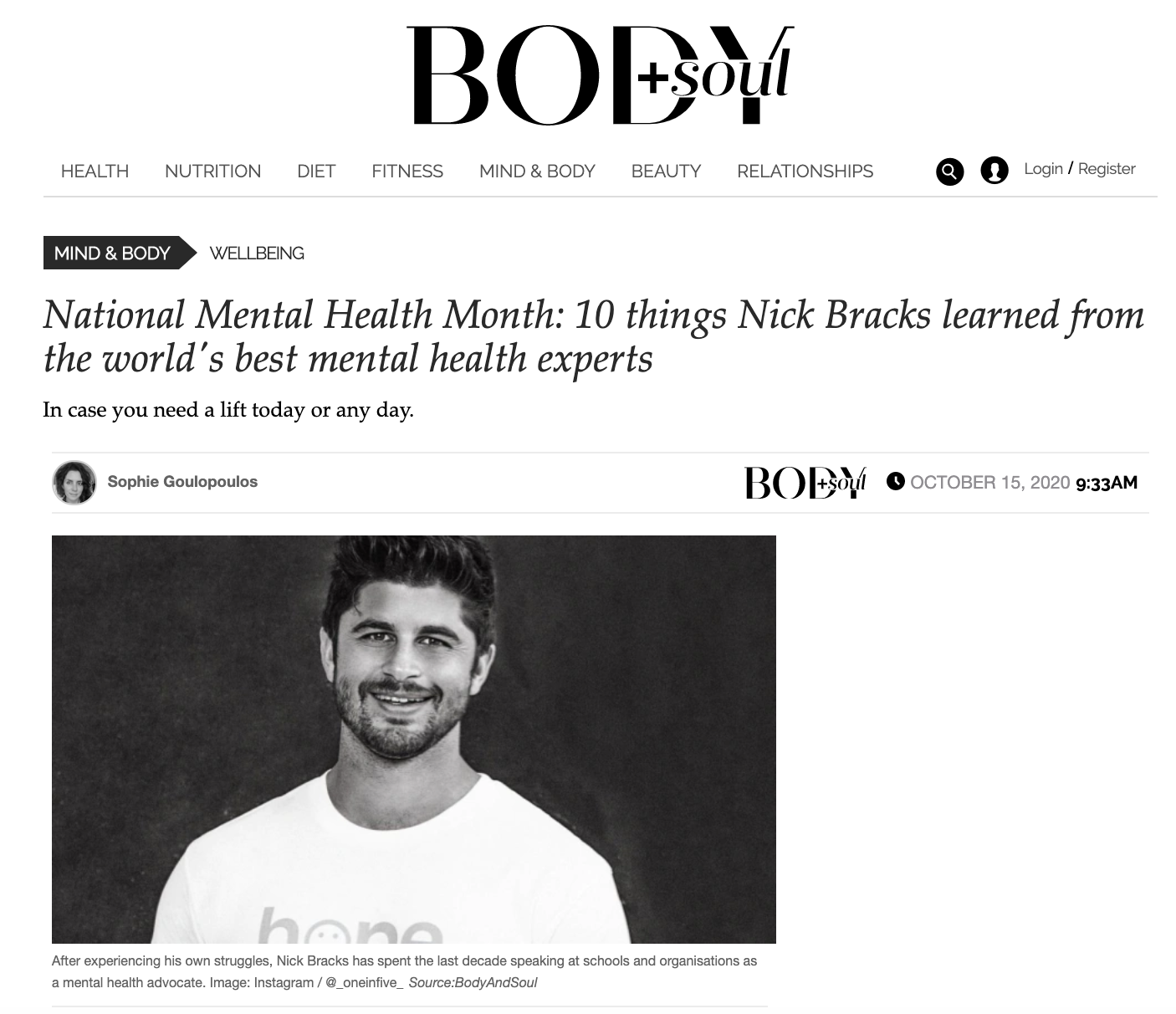 Article in Body+Soul: 2020