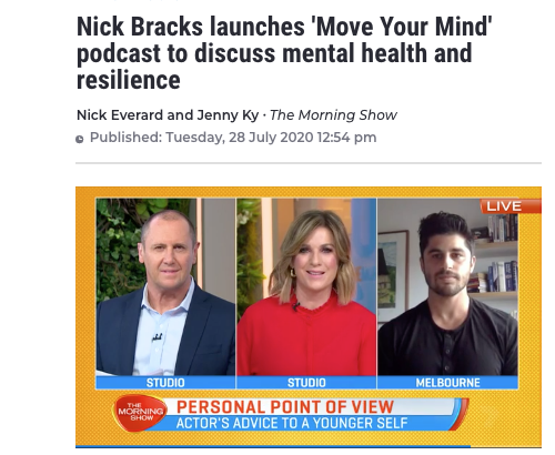 Article about Move Your Mind on Channel Seven's, The Morning Show: 2020