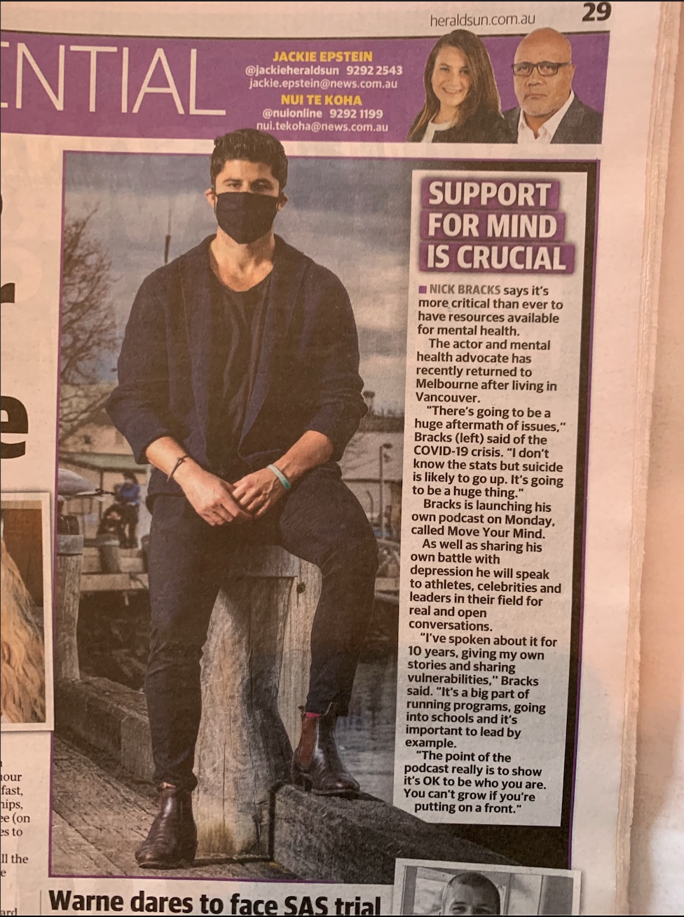 Herald Sun article about Move Your Mind podcast: 2020