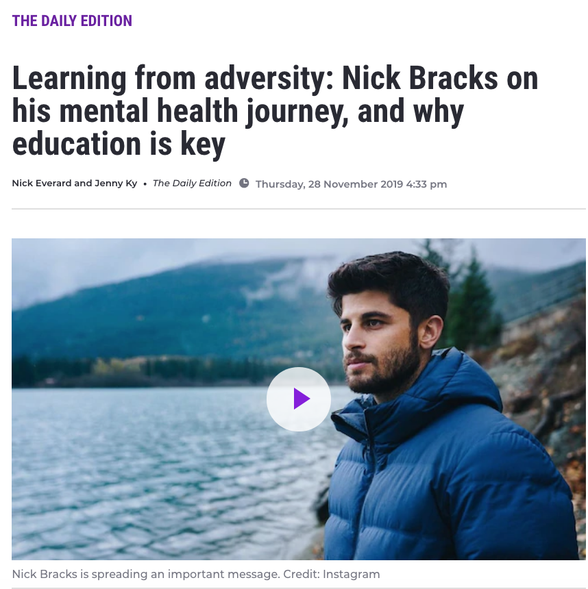 Article about Mental Health Masterclass on Channel Seven's 'The Daily Edition': 2019