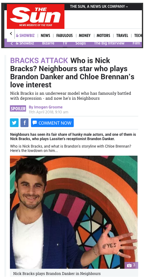 Article in The Sun UK: 2018