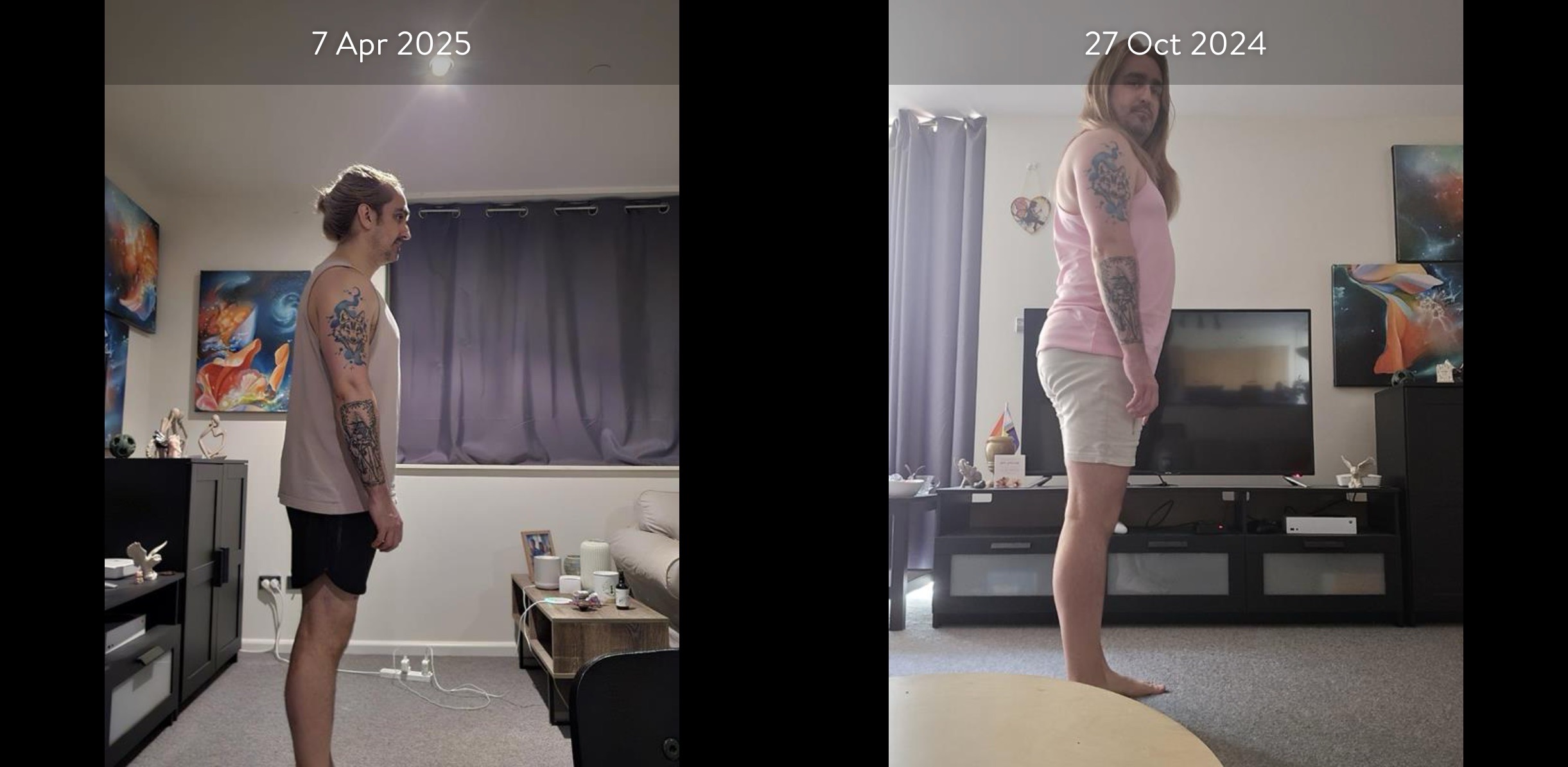 Nathanuel Alderson, before and after Move Your Mind coaching, side by side