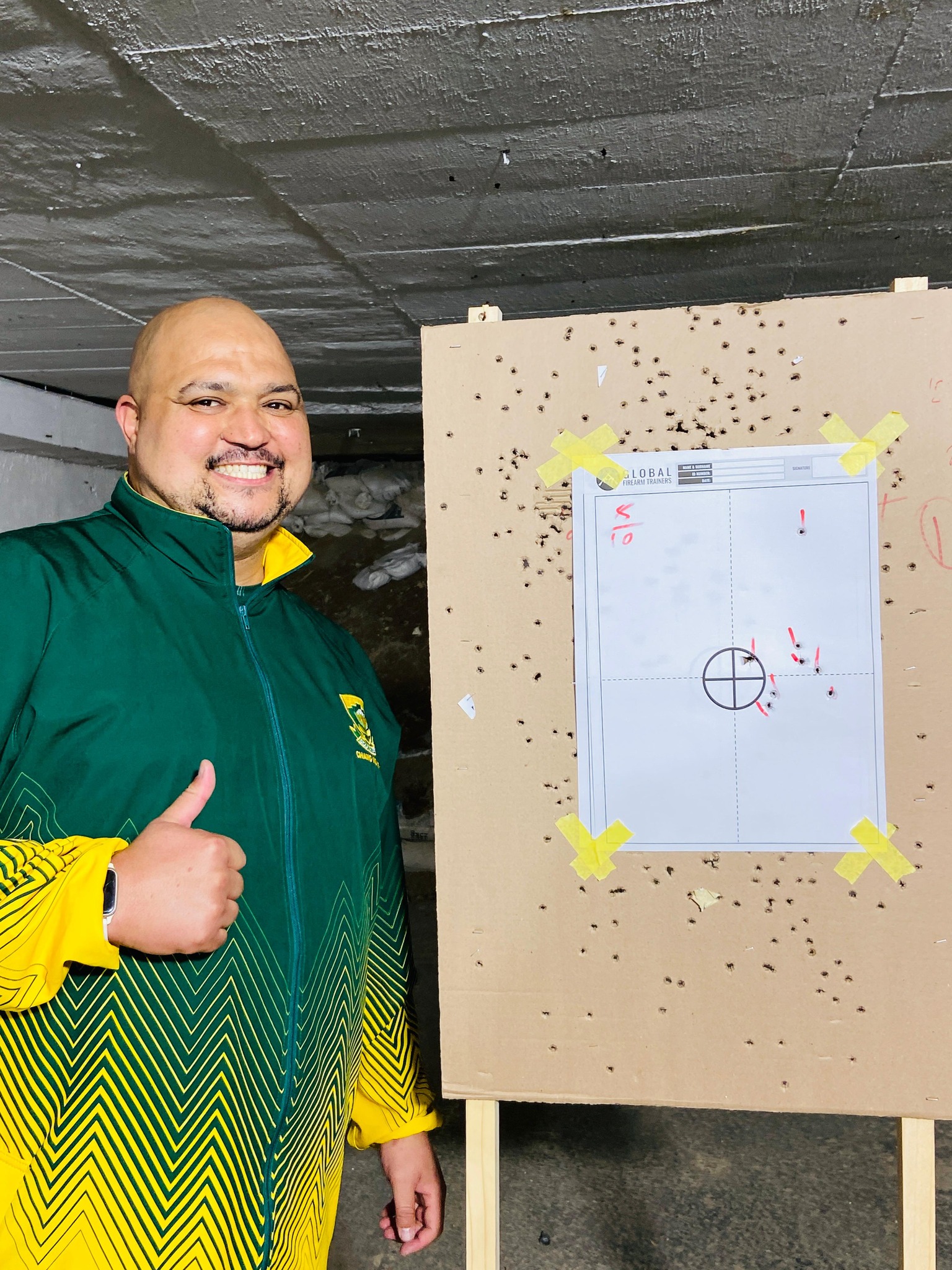 Professional firearm instructor teaching safe handgun handling and shooting techniques