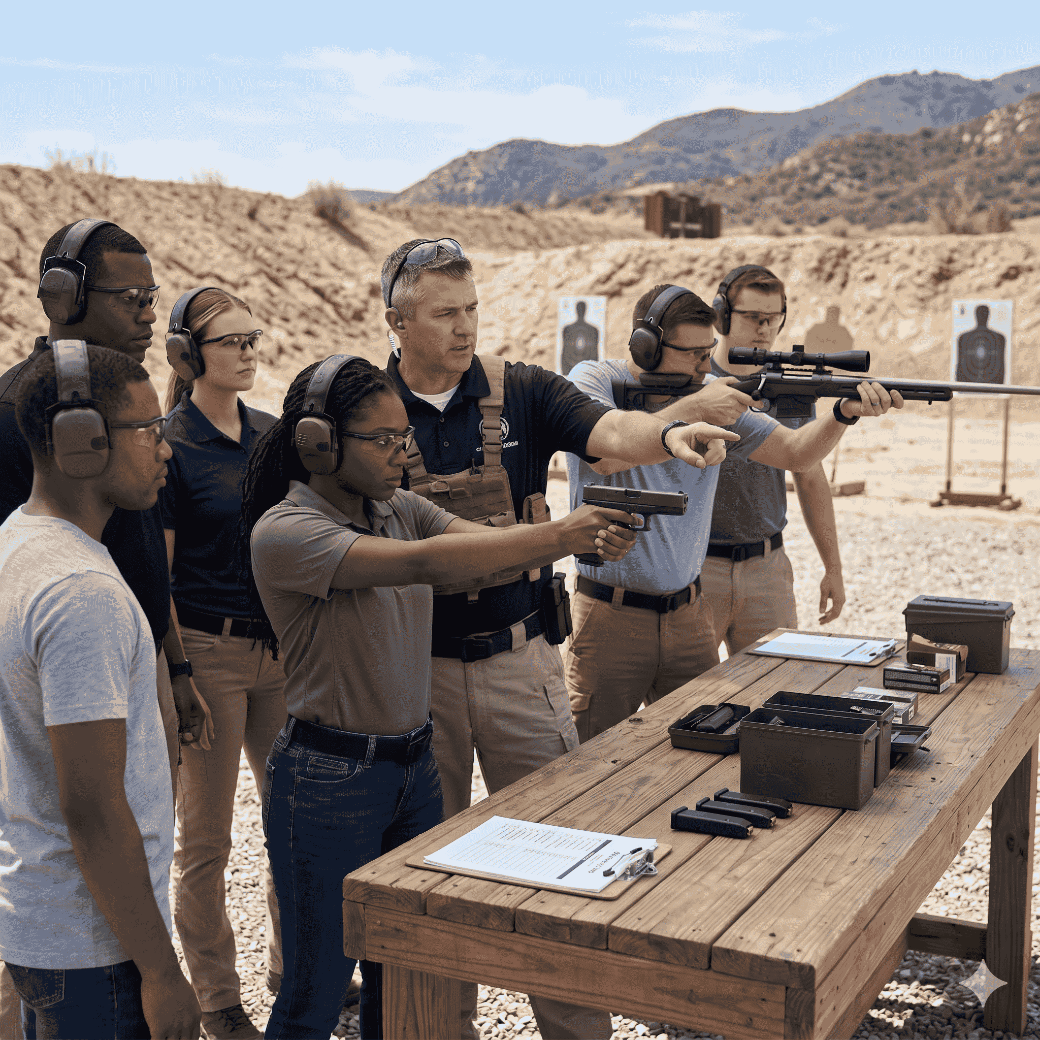 Handle & use a handgun & manually operated rifle business purposes