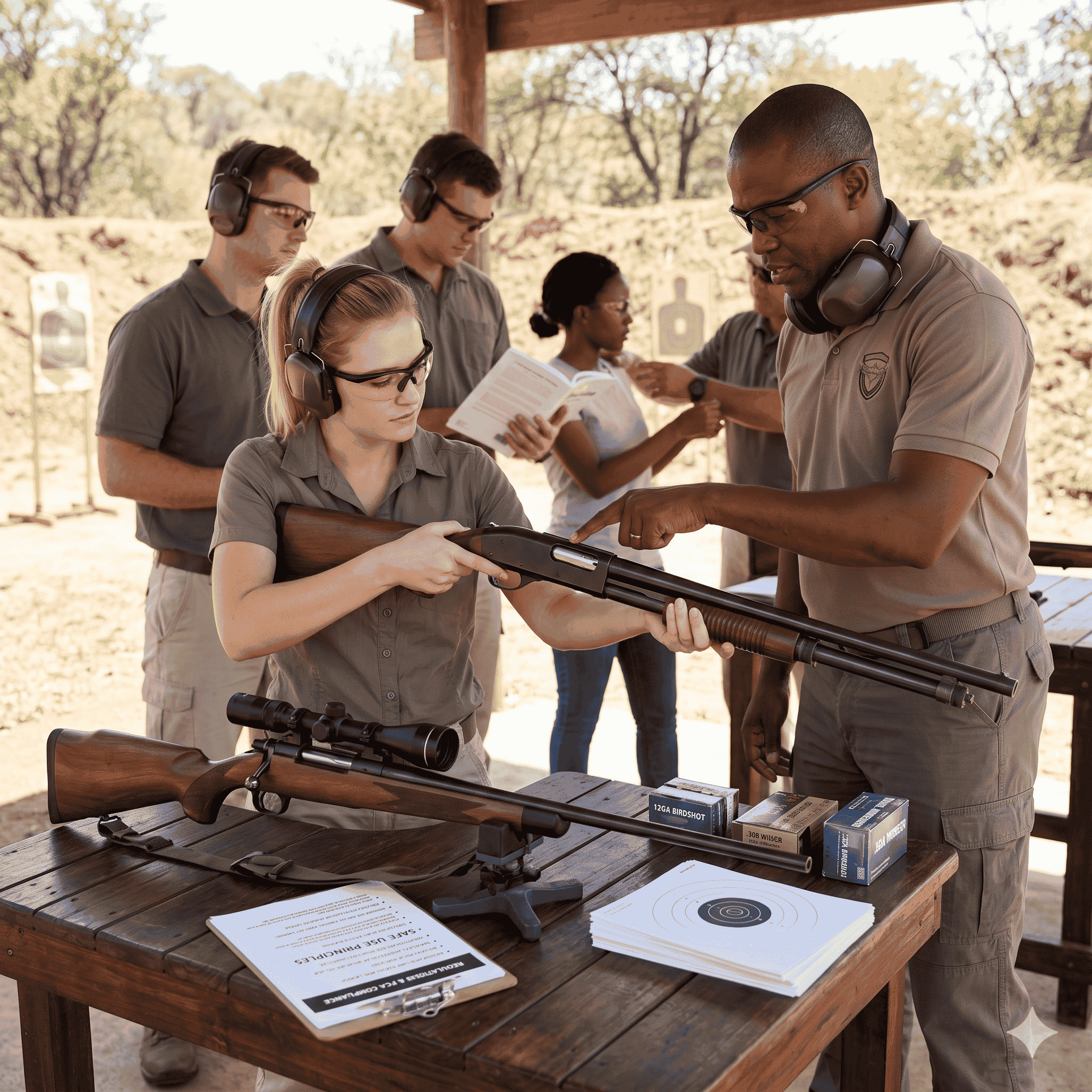 Handle & use a shotgun & manually operated rifle basic + Legal