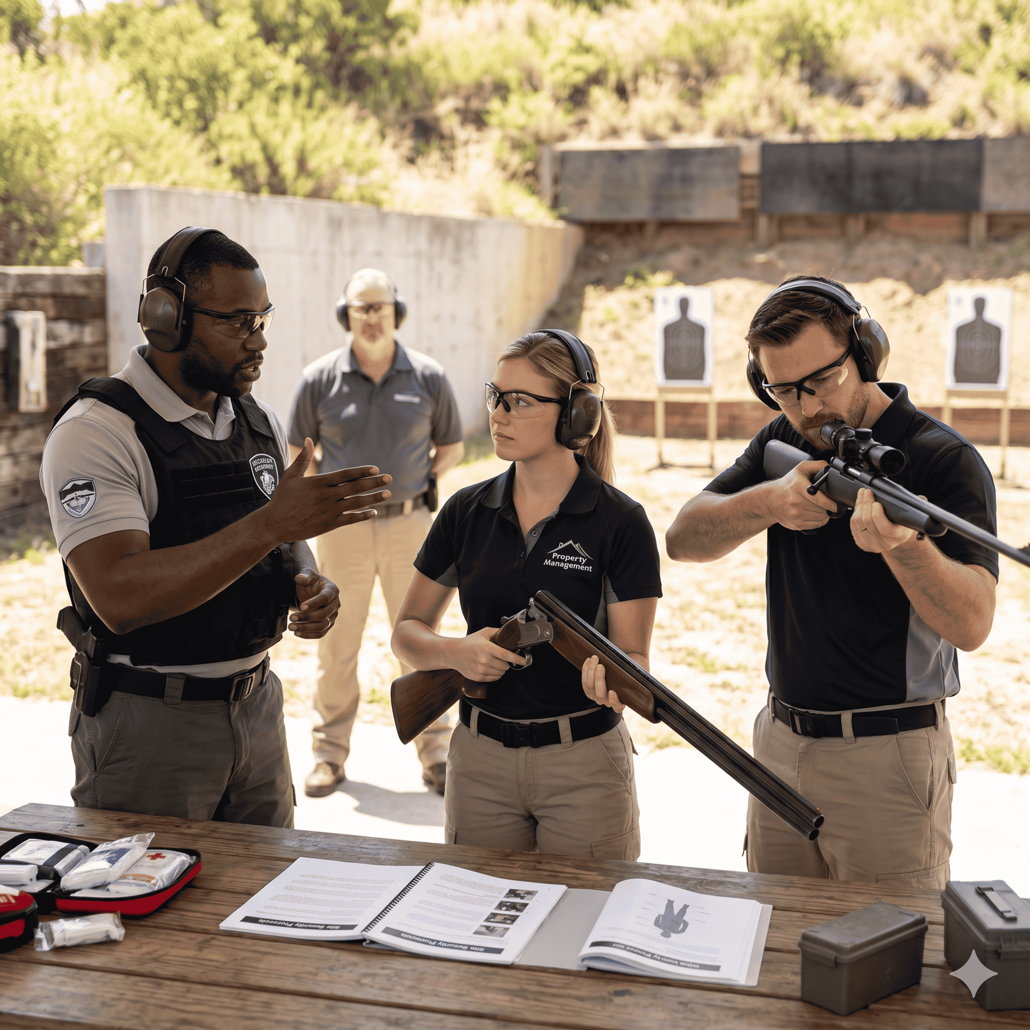 Handle & use a shotgun & manually operated rifle business purposes