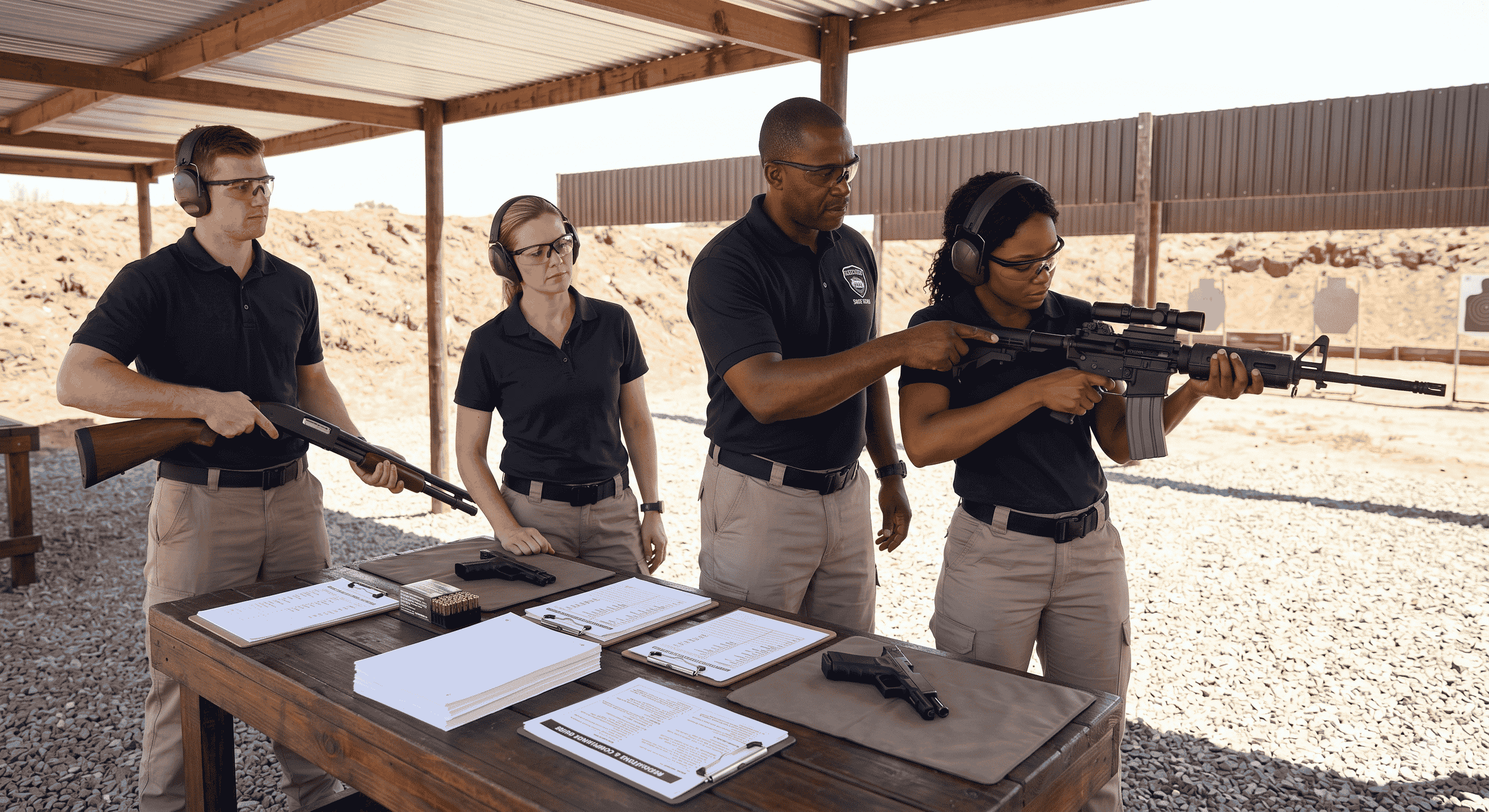 Combo: Handle & use a handgun & shotgun & self-loading rifle basic + business purposes + Legal