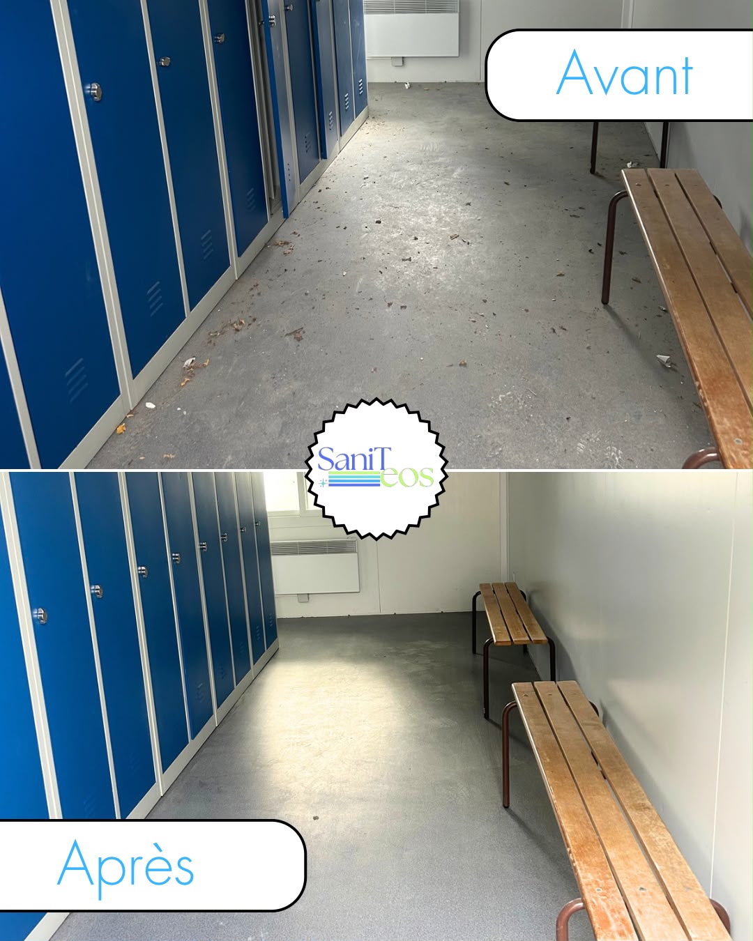 nettoyage fin de chantier vestiaire base de vie avant après Vannes