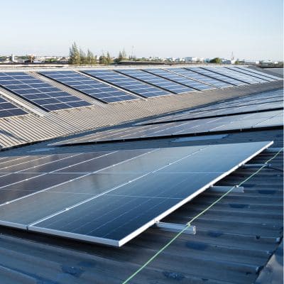 Clean large commercial solar panel array