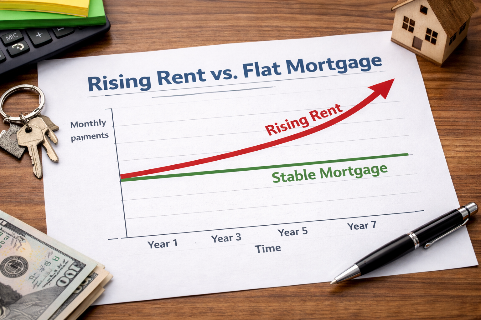Rent Increases vs. Stable Mortgage Payments Rent Increases vs. Stable Mortgage Payments