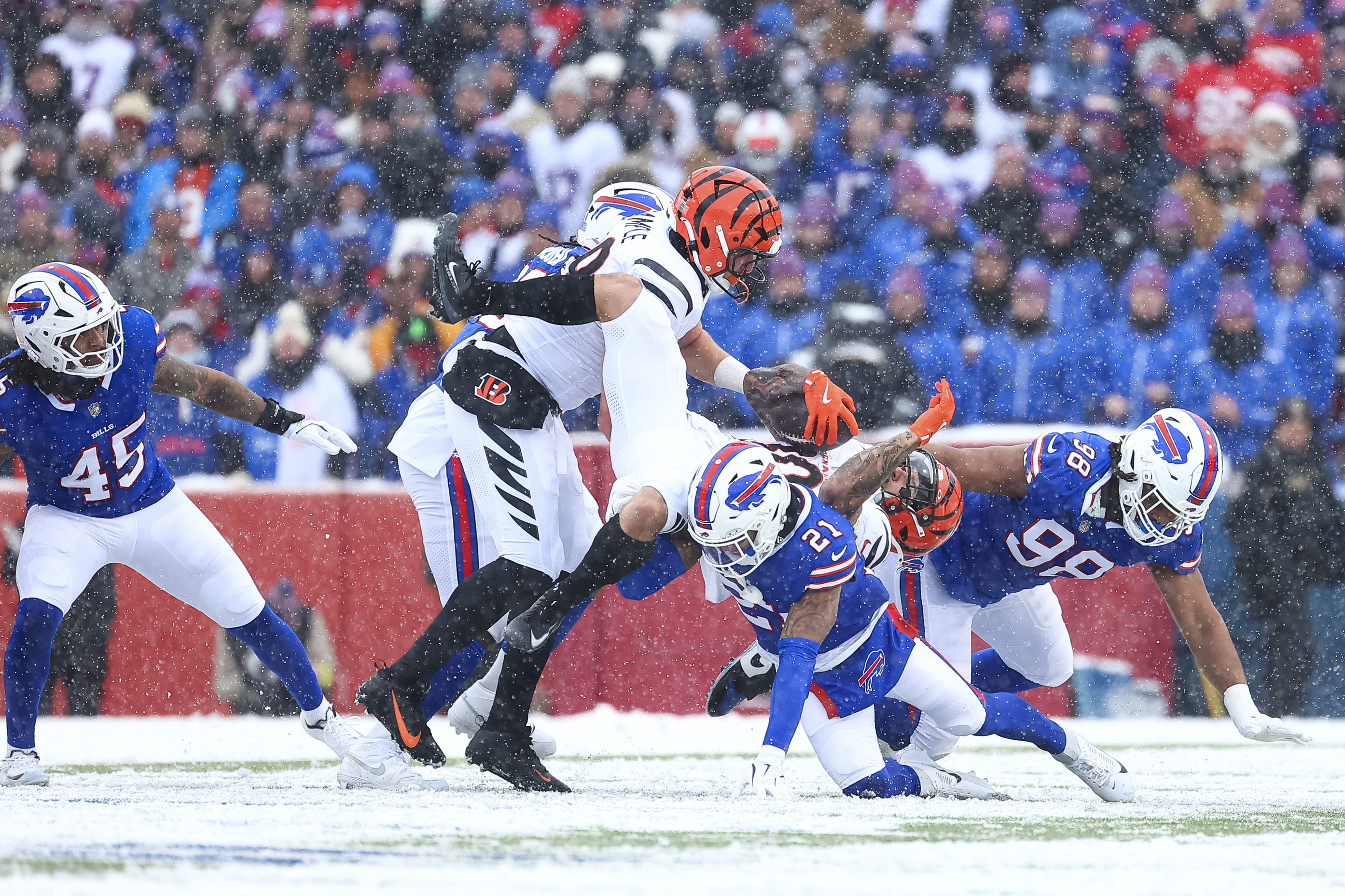 Jordan Poyer at a press conference