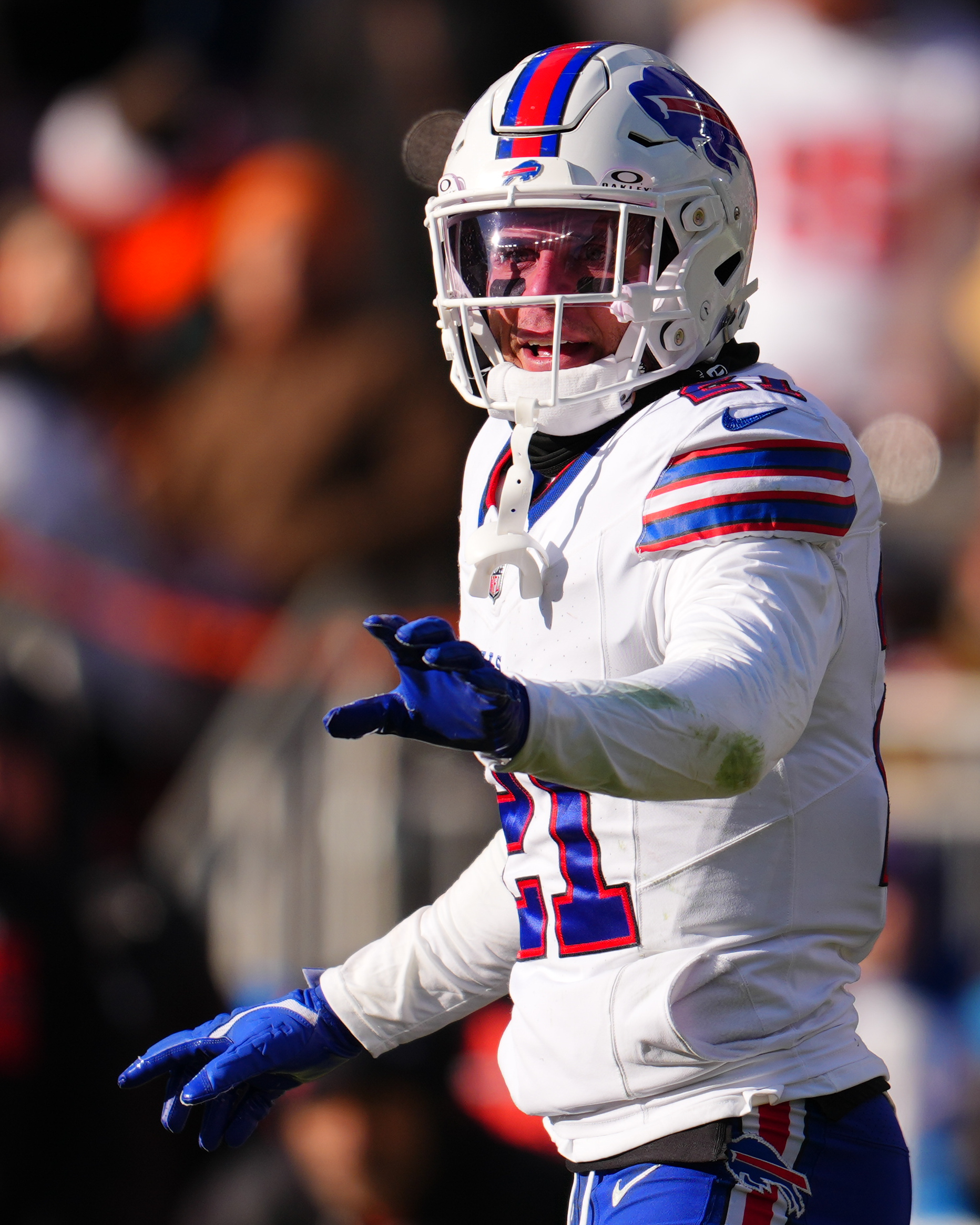 Jordan Poyer signalling on the field
