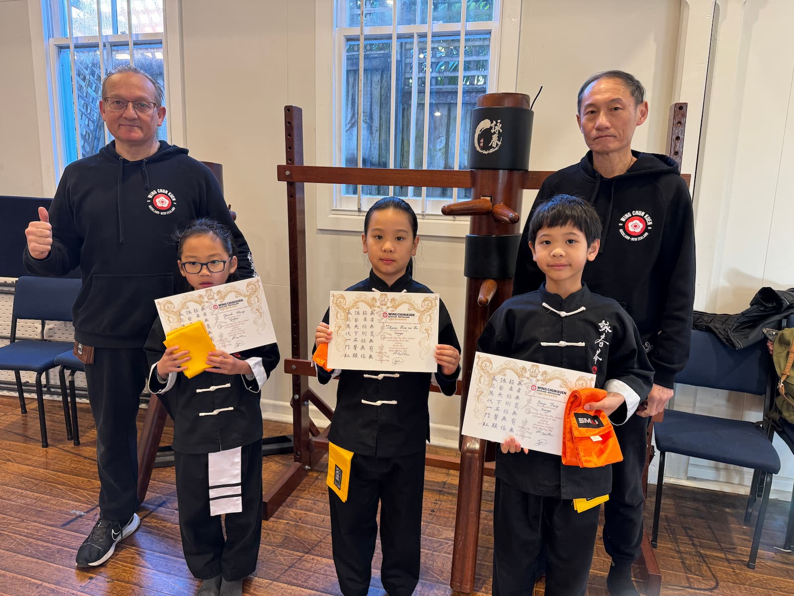 wing chun kids grading ceremony auckland sash