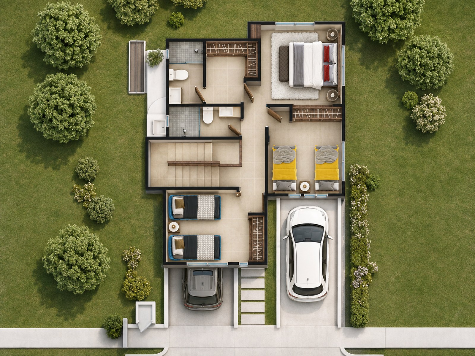Plano de planta alta del modelo Nebraska