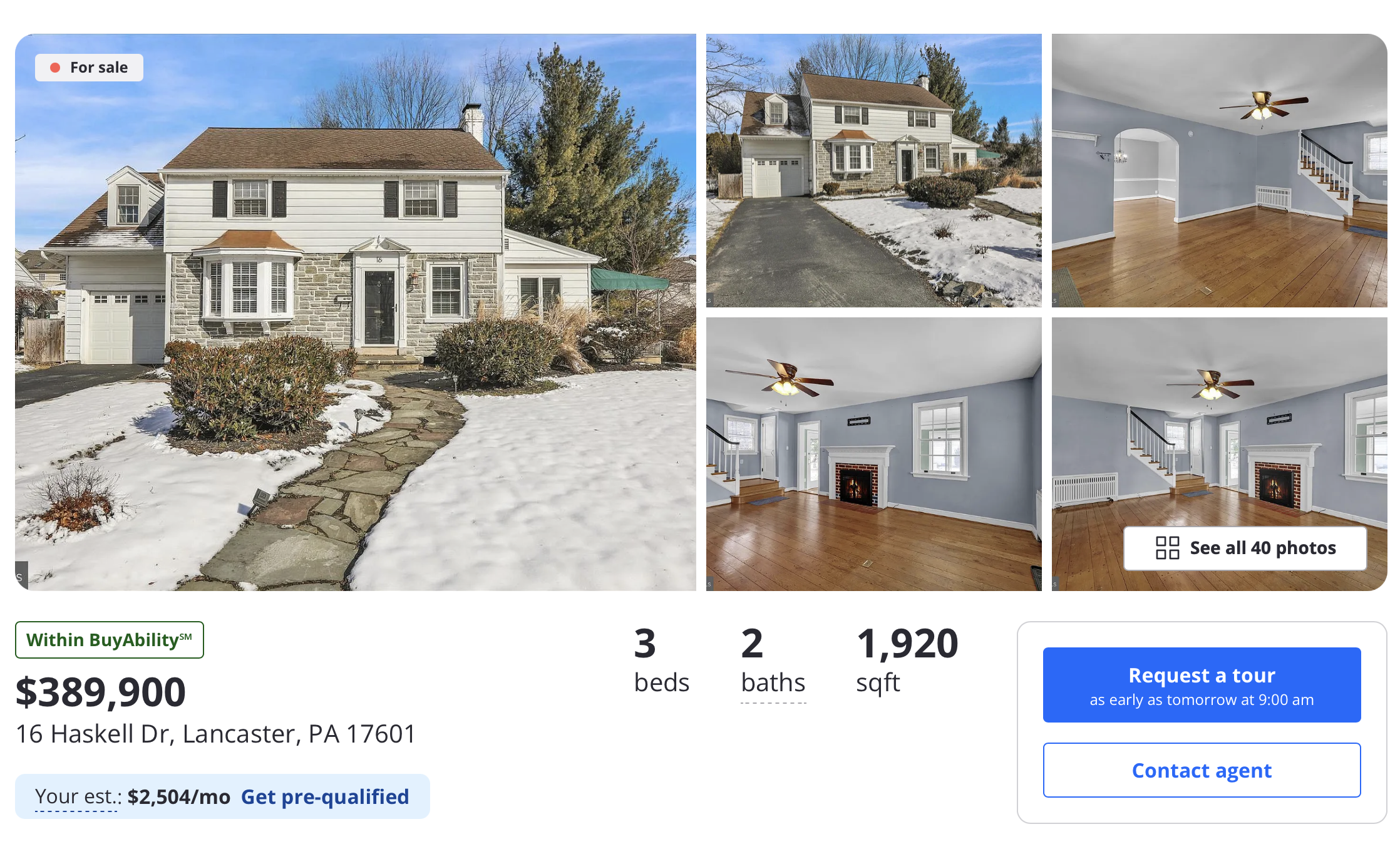 home price example lancaster from zillow