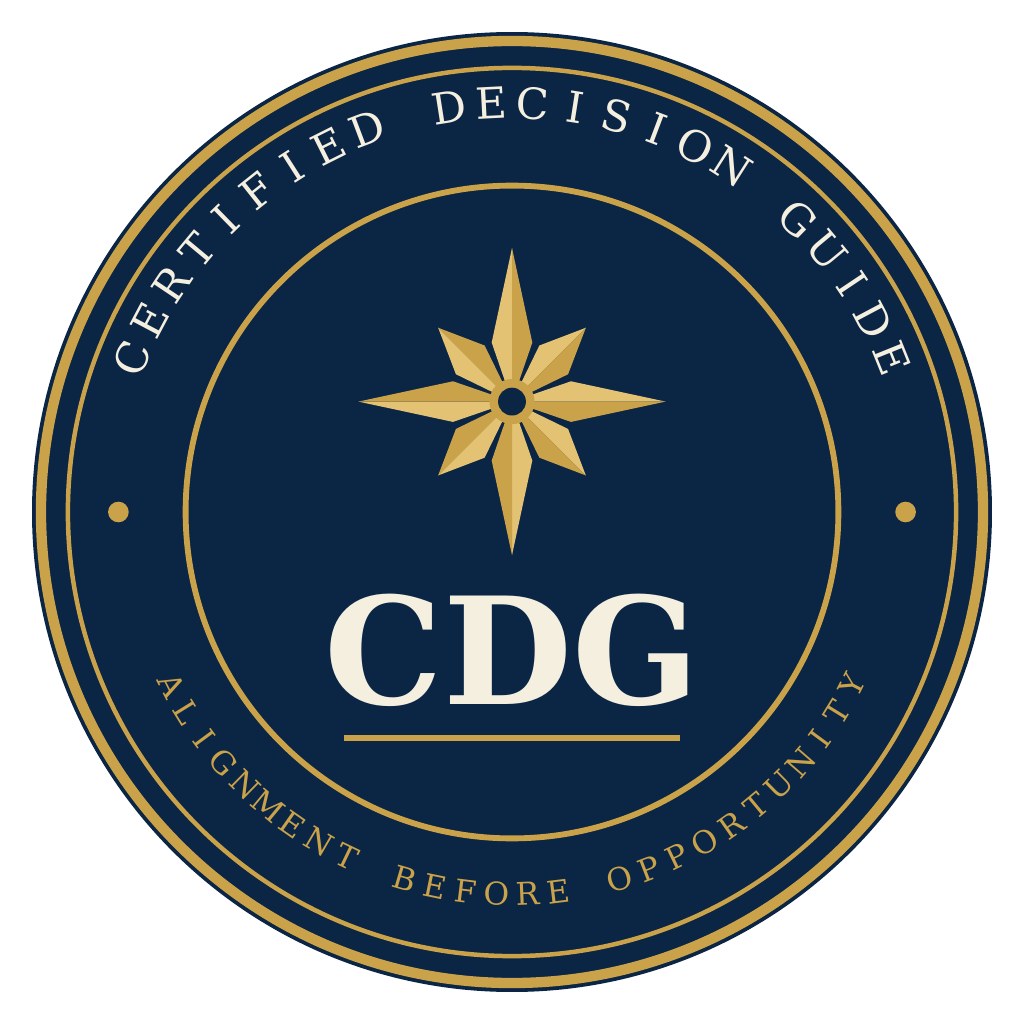 Certified Decision Guide seal, Alignment Before Opportunity