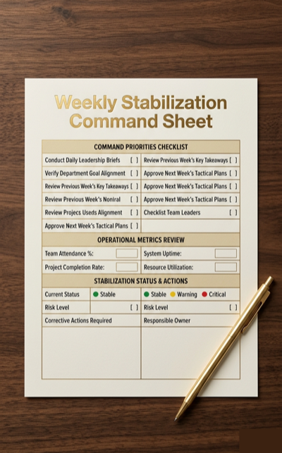 Weekly Stabilization Command Sheet