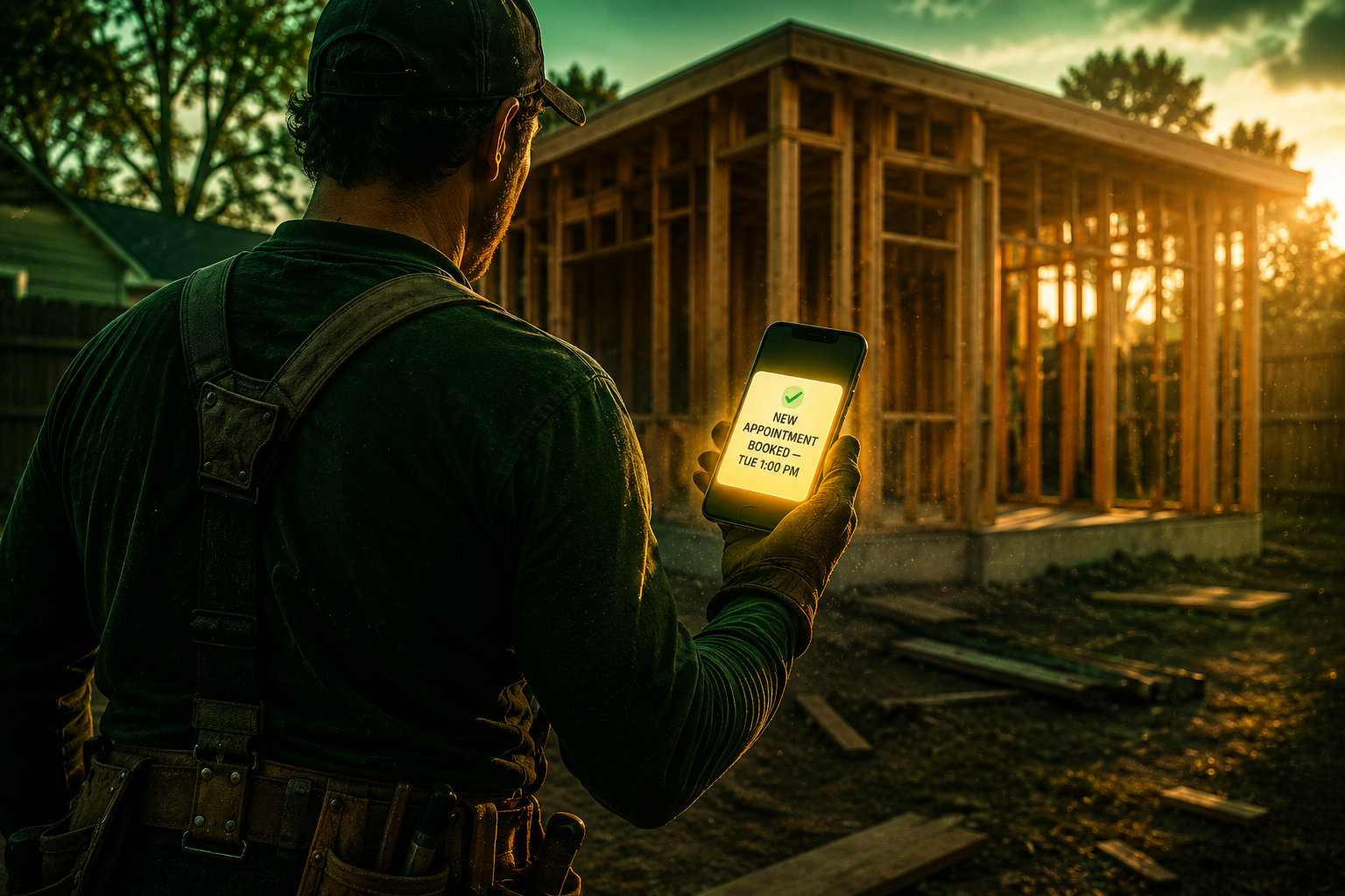 Appointment booked notification on a job site