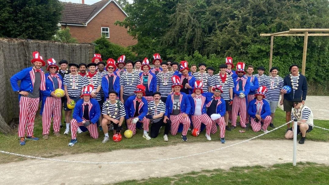 A group footgolf party at The Castle