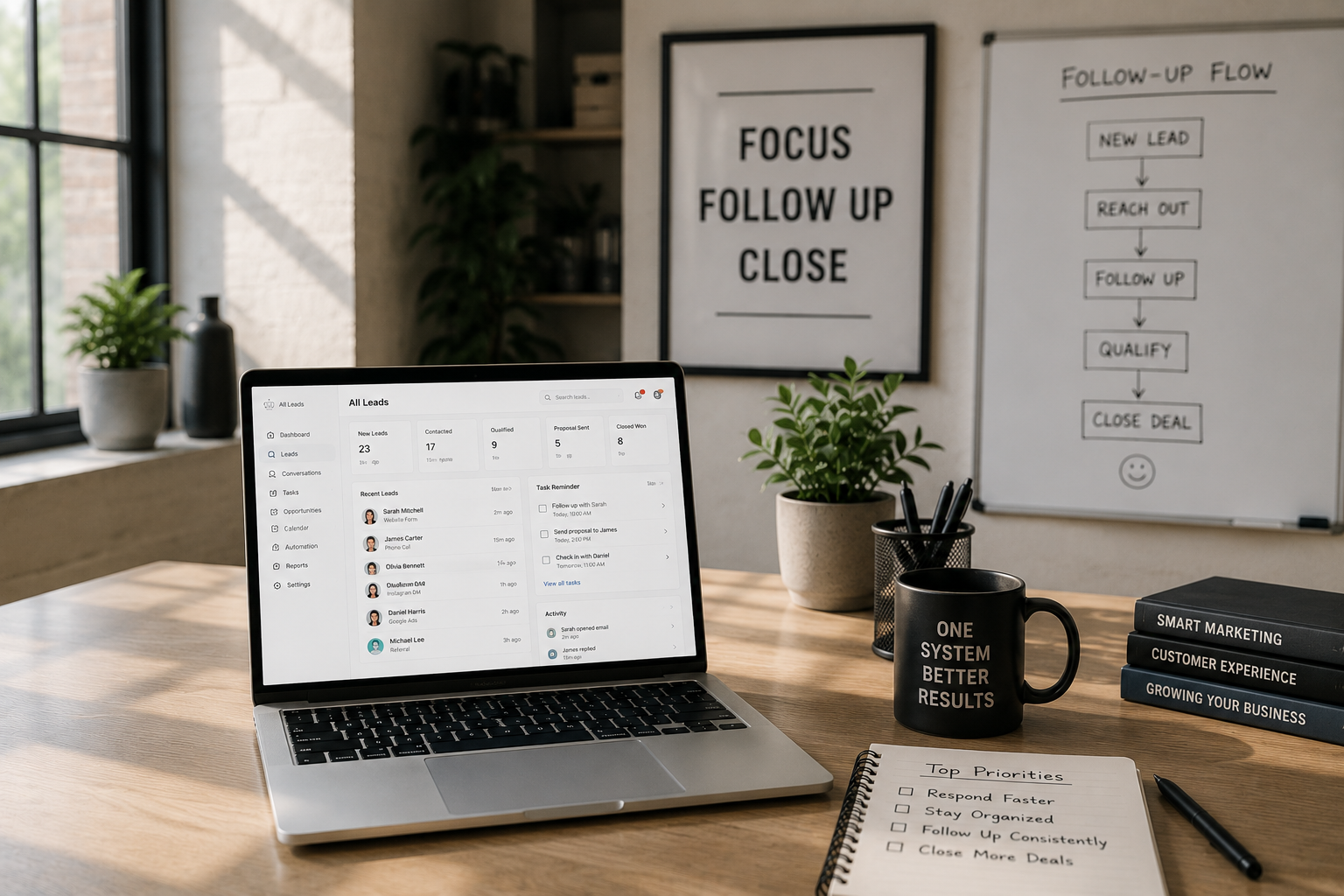 AI lead management and customer follow-up system