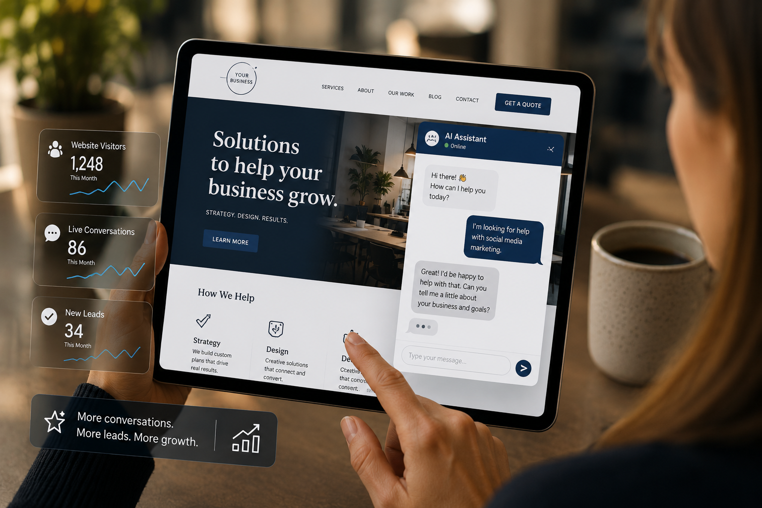 AI website chat turning visitors into customer leads in real time