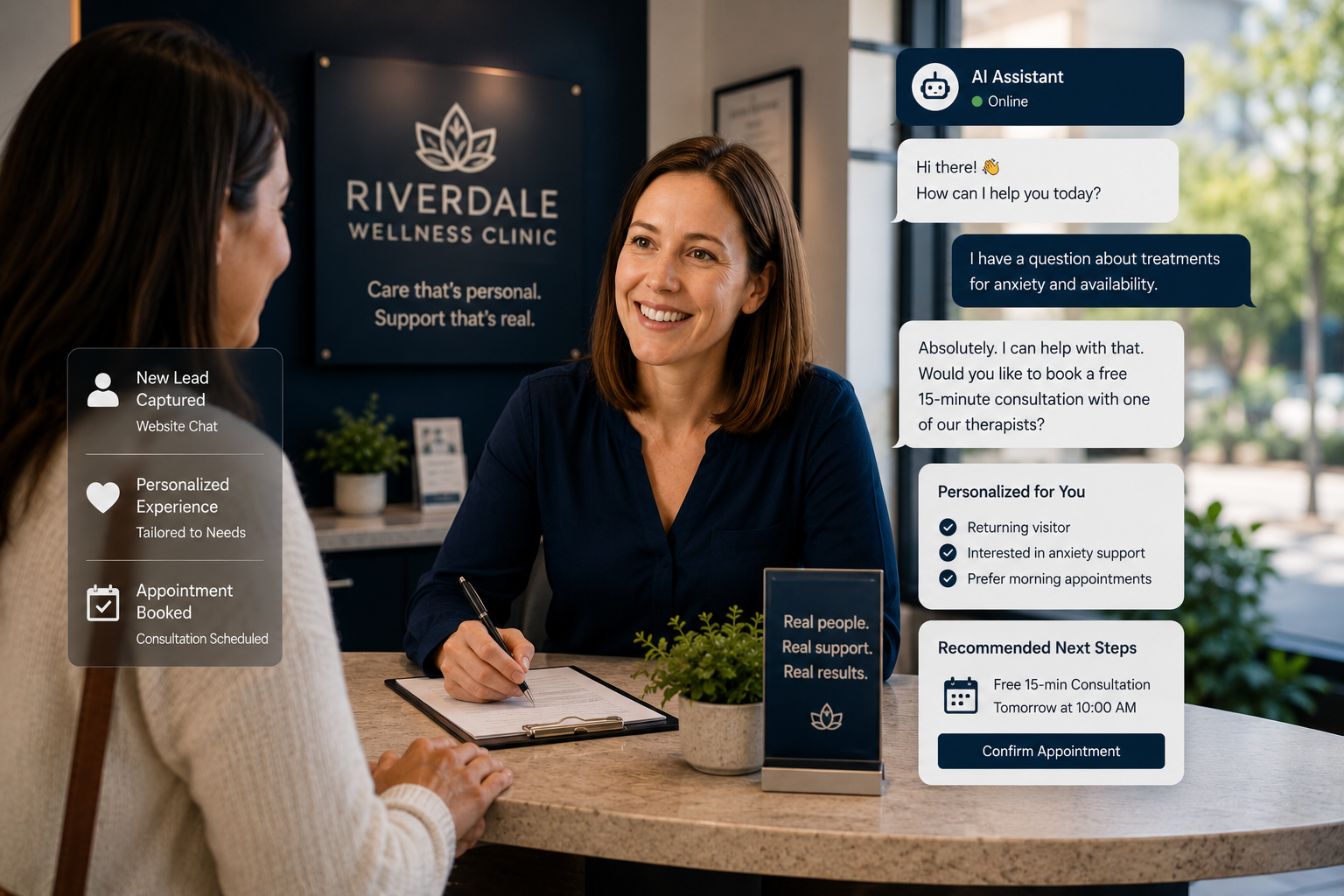 Personalized AI customer support experience for modern small businesses