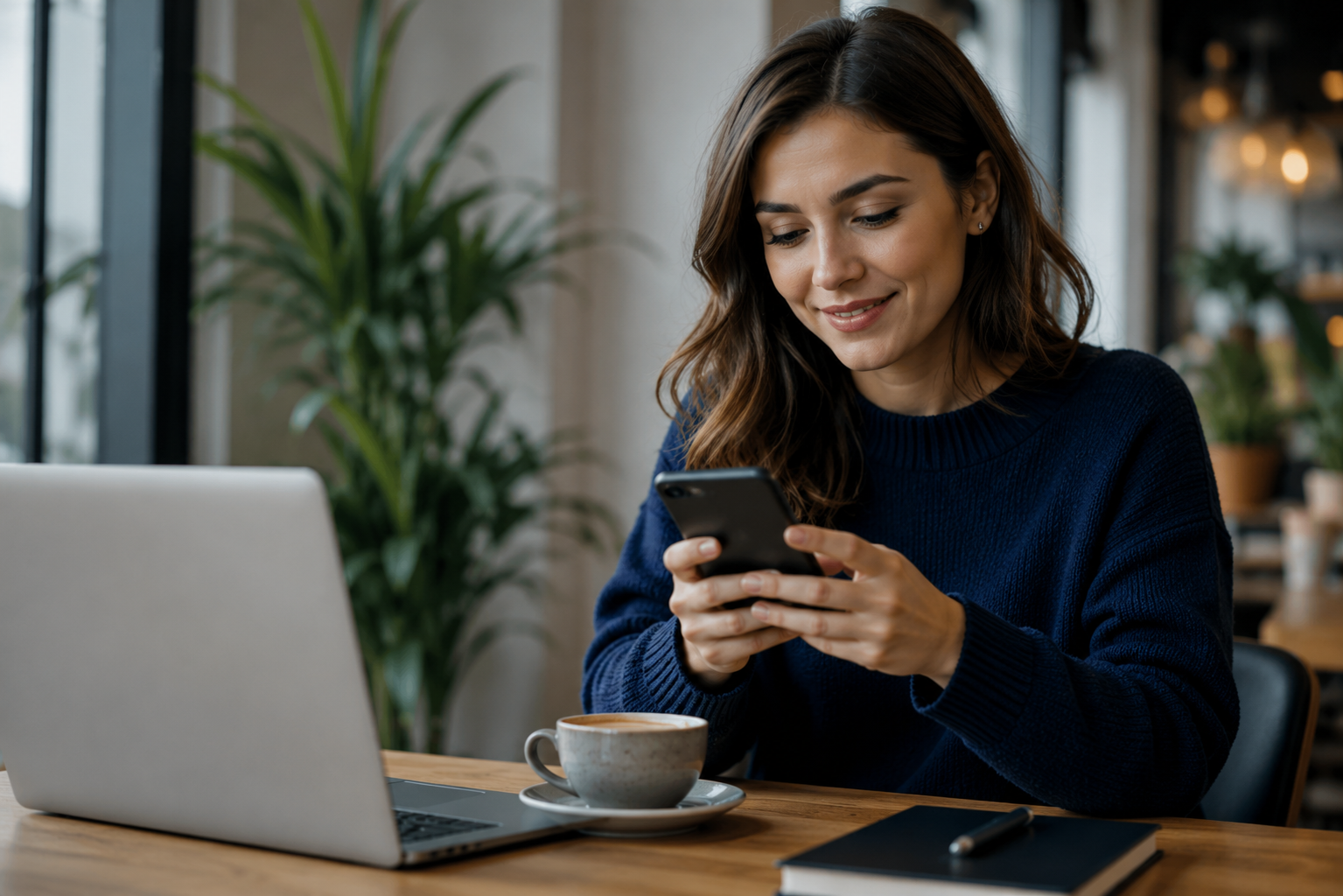 Customer using AI support assistant for smooth and natural communication