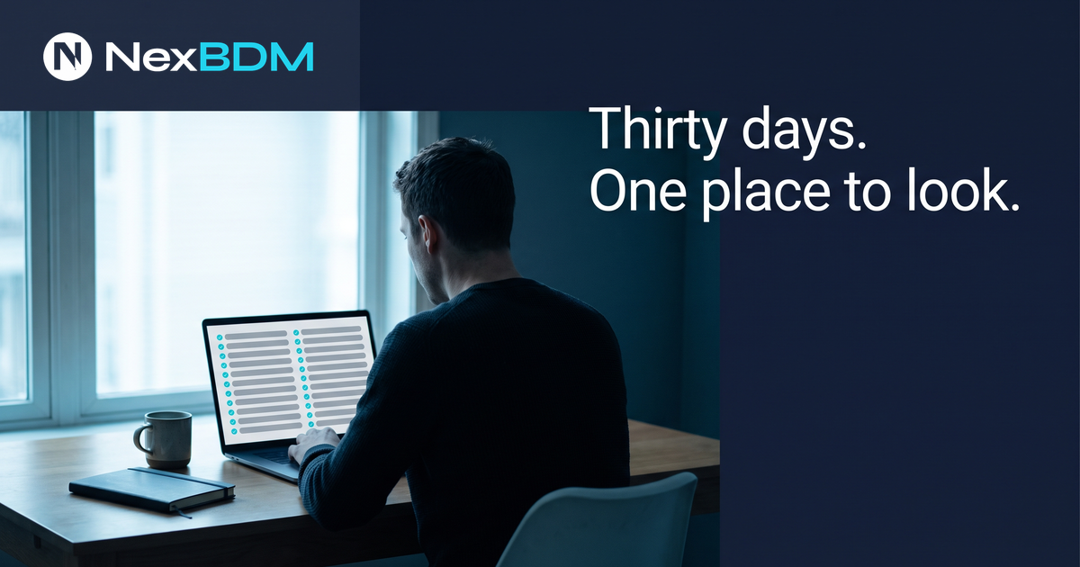 Thirty days, one place to look