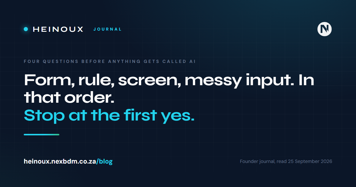 The four questions I ask before anything gets called AI