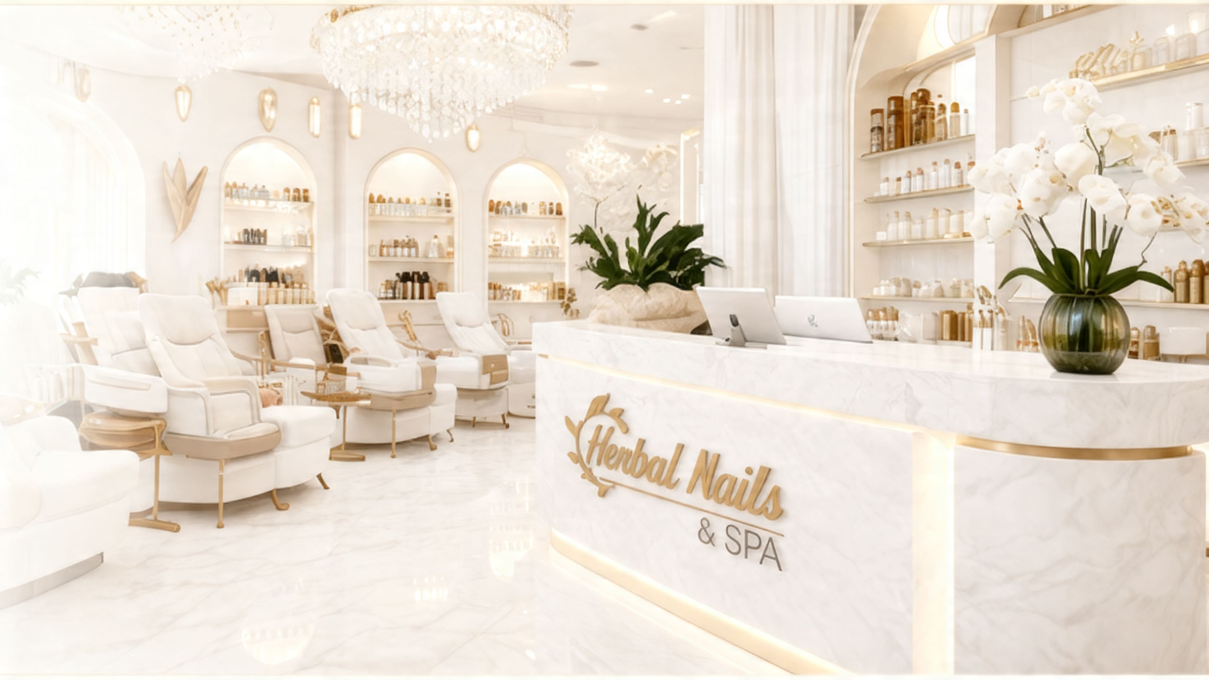 Herbal Nails & Spa luxury salon interior