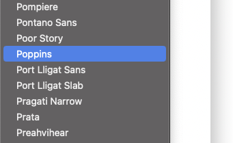 Select a font for your template