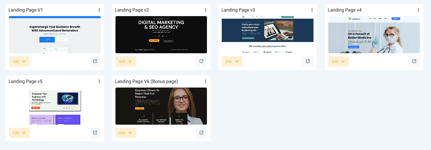 top 5 GoHighLevel landing Pages for only $98