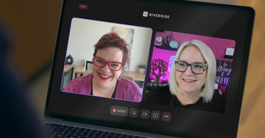 Amanda Kaufman and Kathi Kulesza sharing a moment on the podcast Amanda Kaufman and Kathi Kulesza sharing a moment on the podcast