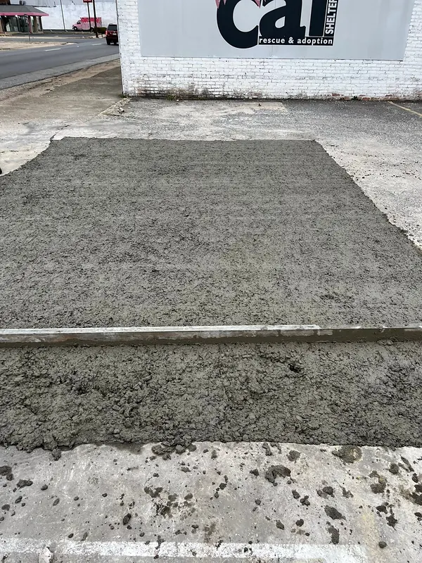 Concrete placed and screeded for a commercial pad, Hot Springs