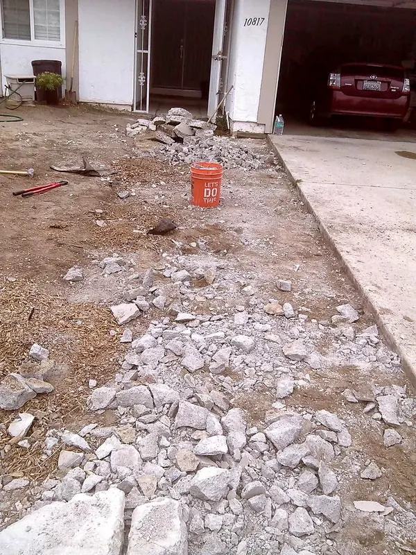 Broken-out concrete ready for haul-off