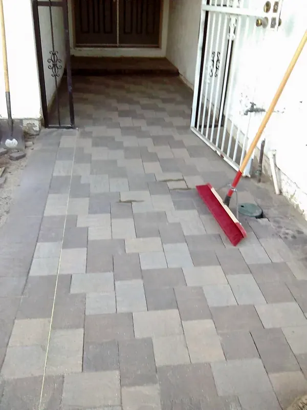 Paver porch nearly finished