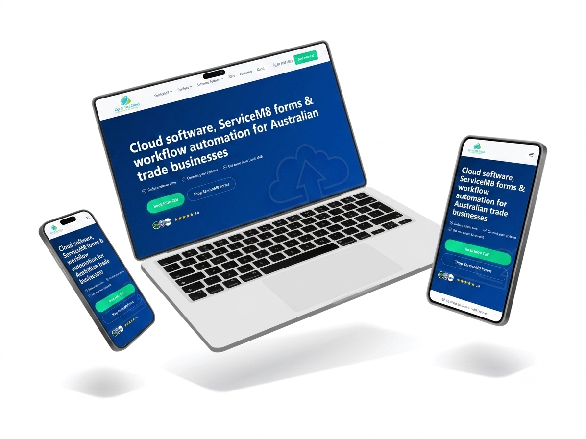 ServiceM8 custom forms and workflow dashboard illustration