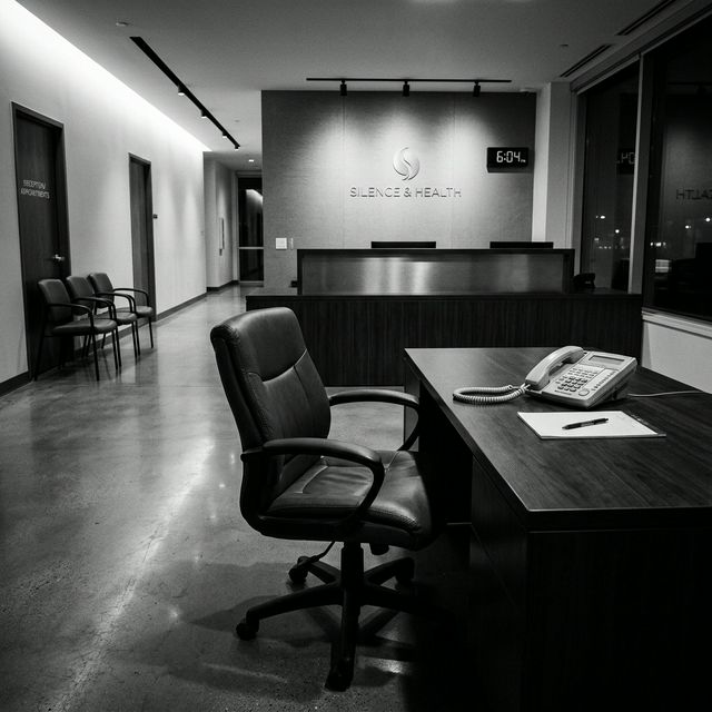 Silent clinical corridor at night