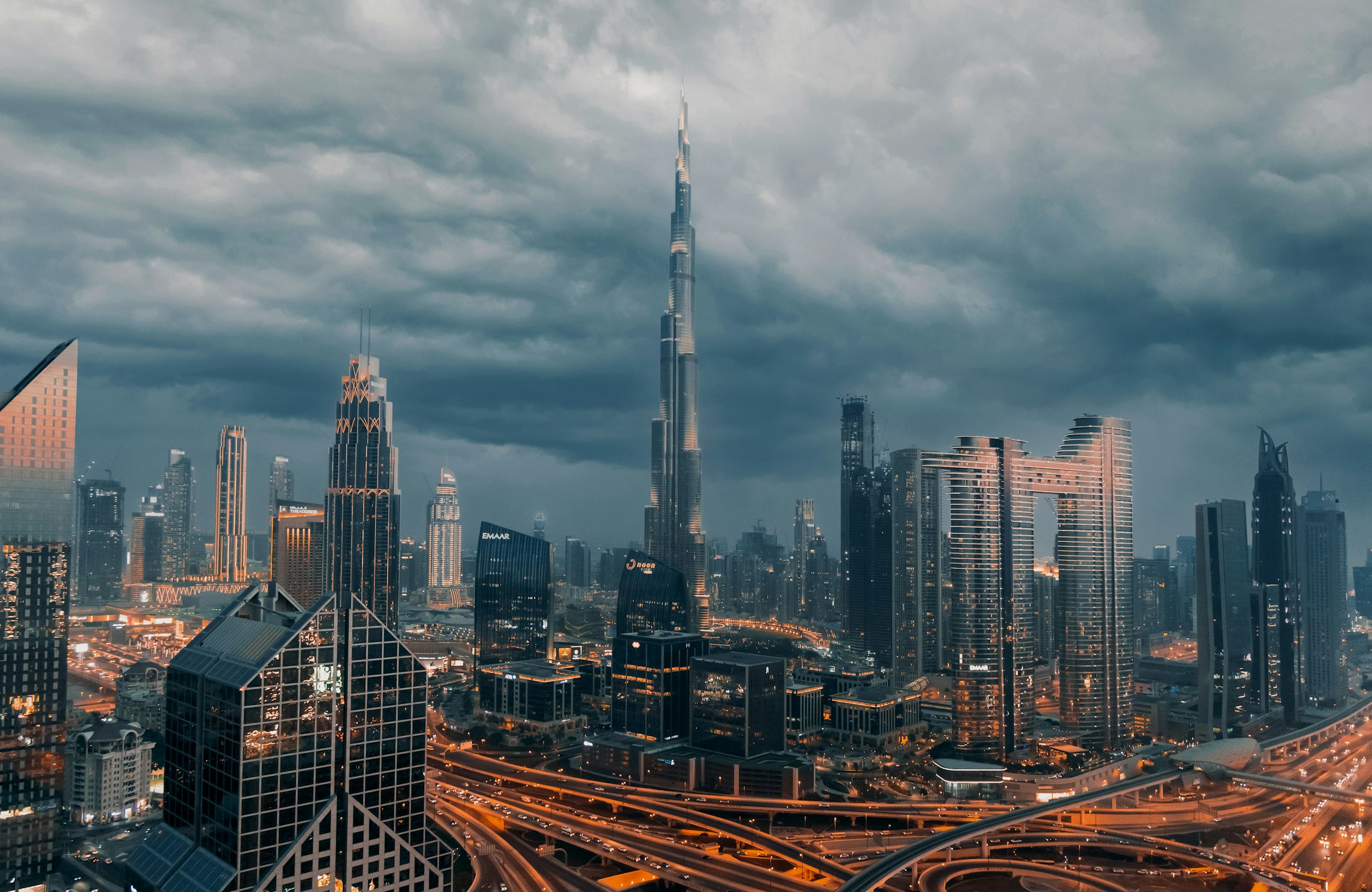 The Burj Khalifa rising above downtown Dubai