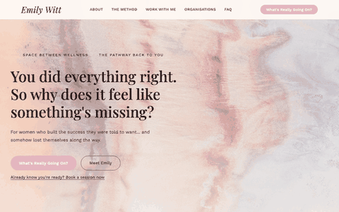 Space Between Wellness website