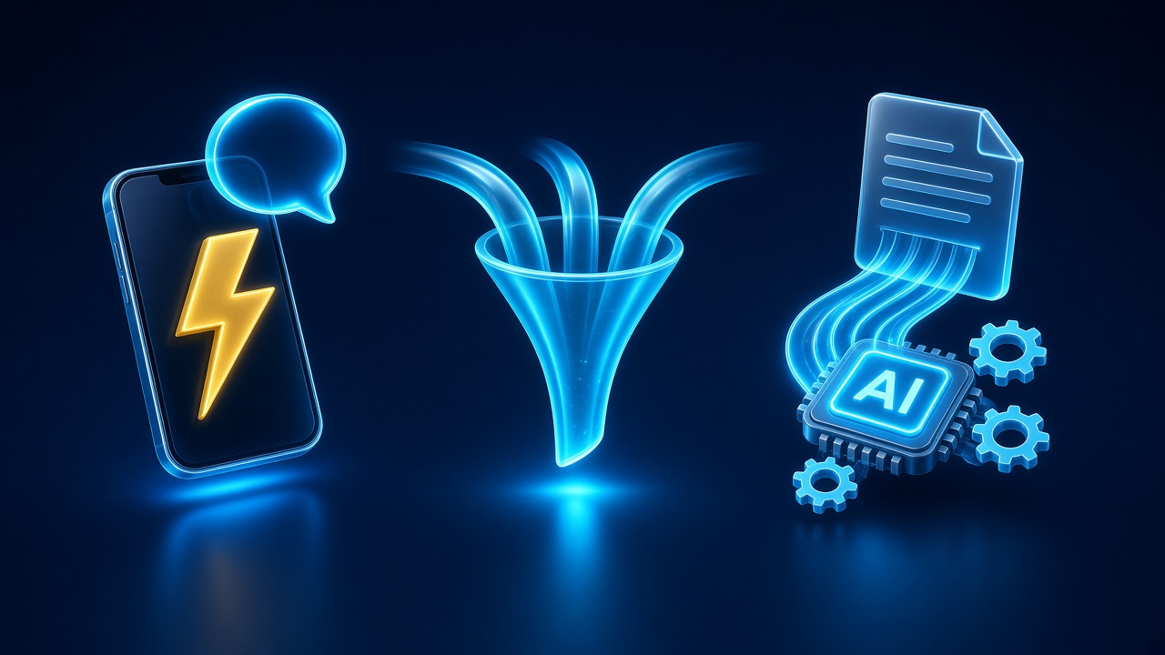 Speed-to-lead, unified pipeline and AI workflow icons