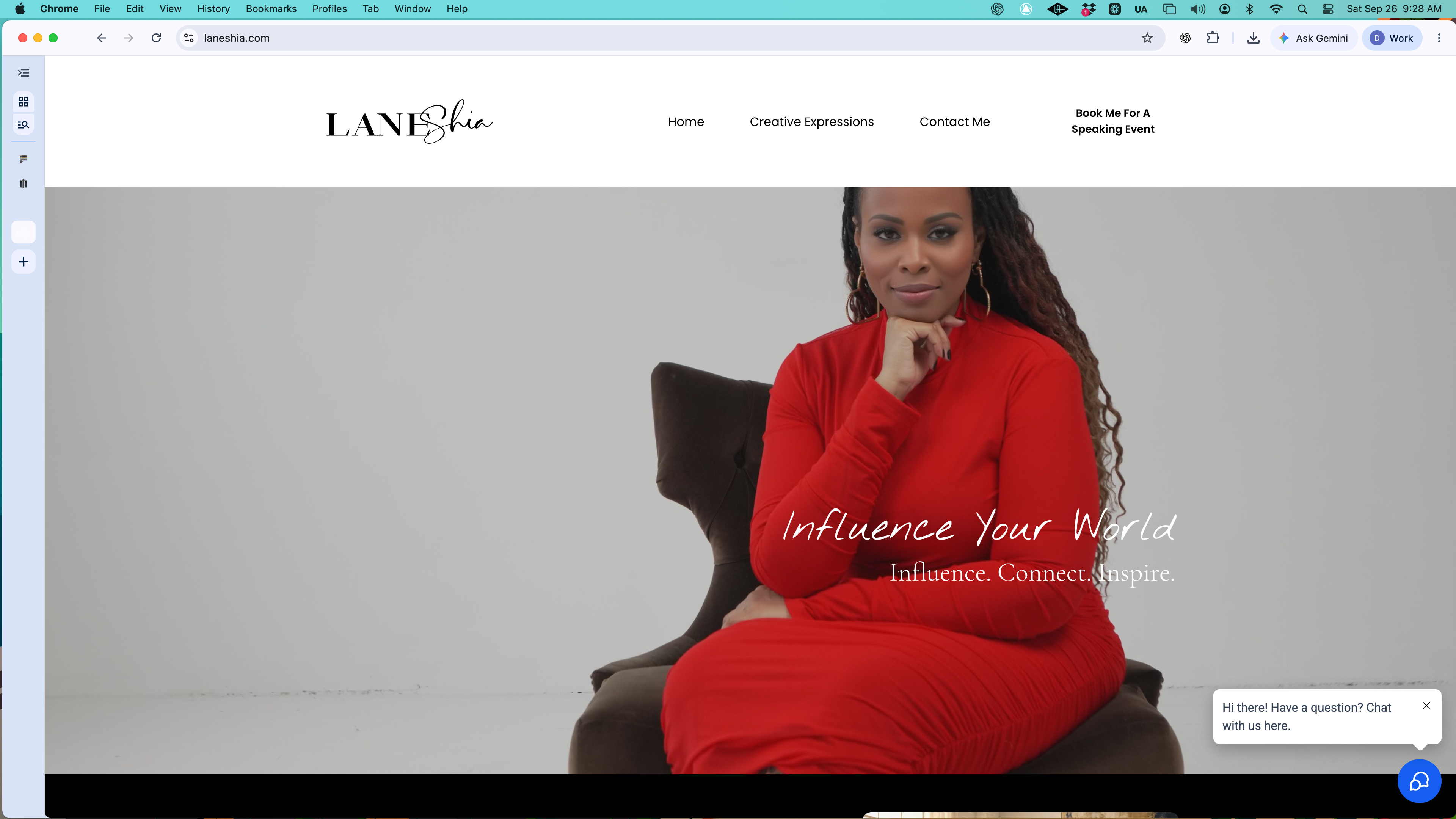 LANEshia homepage website screenshot