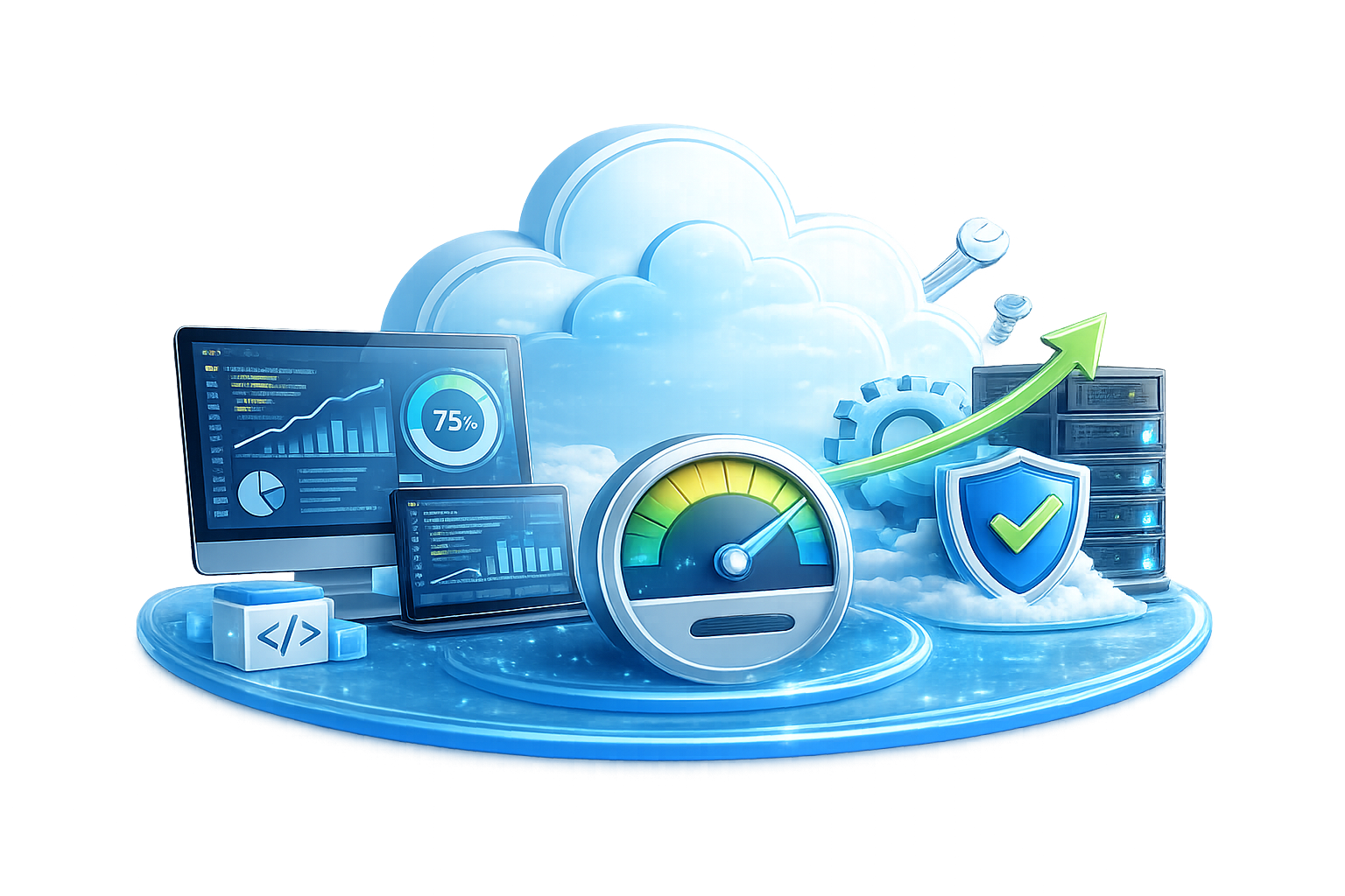 Optimize and manage cloud solution graphic